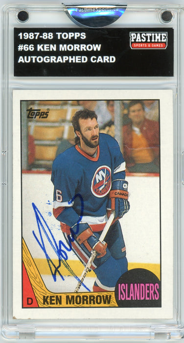 Ken Morrow #66 1987/88 Topps Hockey Autographed Card Encased in Magpro