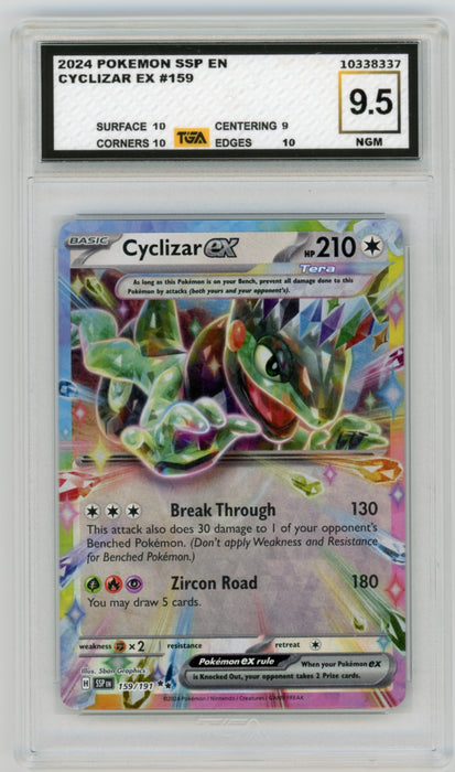 Cyclizar EX #159 Surging Sparks Graded TGA 9.5 Near Gem Mint