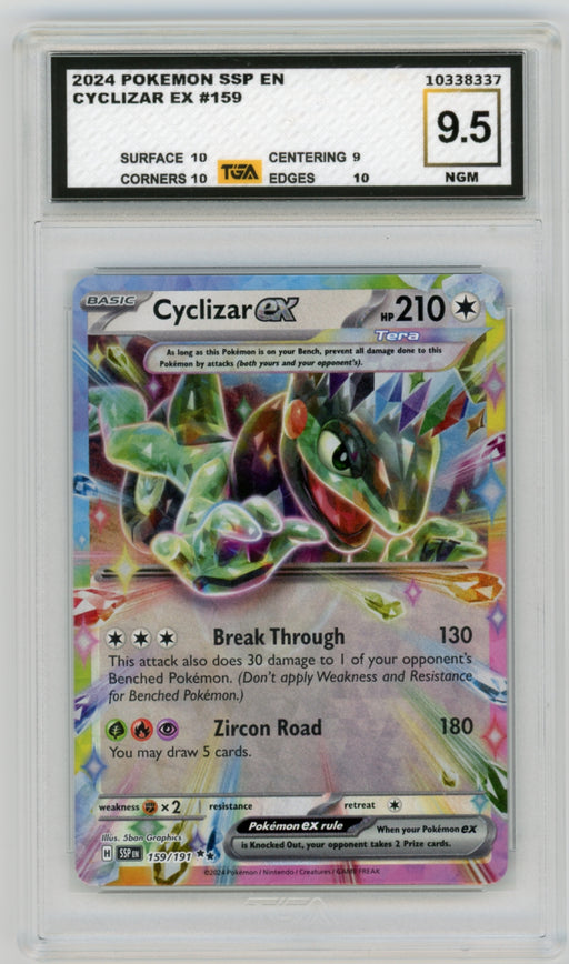 Cyclizar EX #159 Surging Sparks Graded TGA 9.5 Near Gem Mint