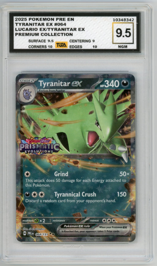 Tyranitar EX #64 Lucario Ex & Tyranitar Ex Premium Collection Promo Graded TGA 9.5 Near Gem Mint