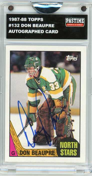 Don Beaupre #132 1987/88 Topps Hockey Autographed Card Encased in Magpro