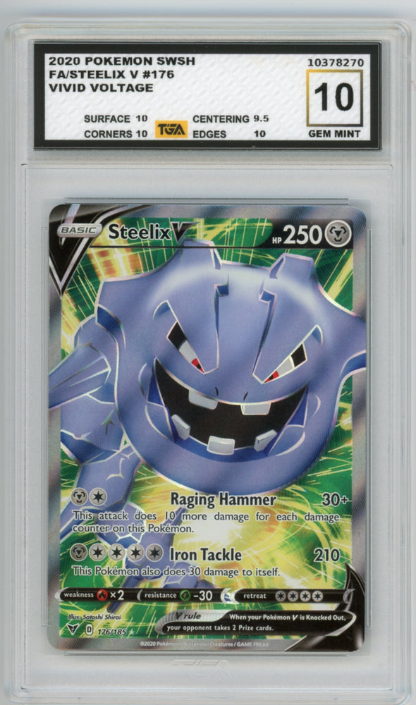 Steelix V #176 Vivid Voltage Graded TGA 10 Gem Mint