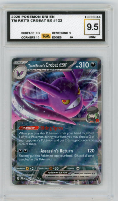 Team Rocket's Crobat EX #122 Destined Rivals Graded TGA 9.5 Near Gem Mint