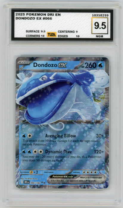 Dondozo EX #66 Destined Rivals Graded TGA 9.5 Near Gem Mint
