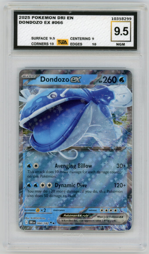 Dondozo EX #66 Destined Rivals Graded TGA 9.5 Near Gem Mint