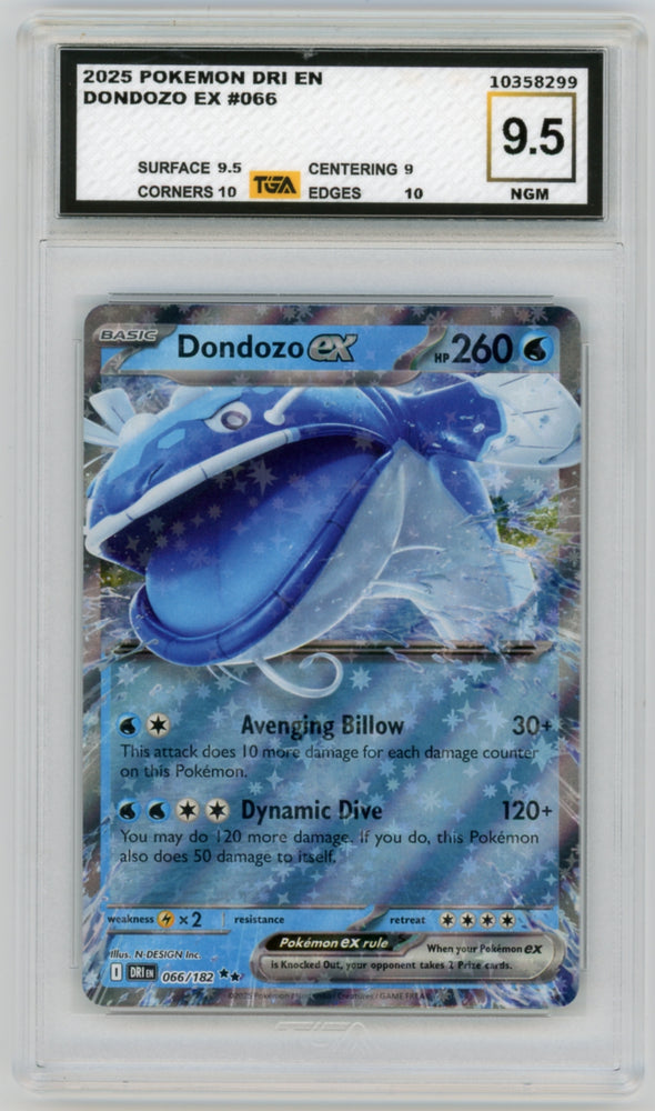Dondozo EX #66 Destined Rivals Graded TGA 9.5 Near Gem Mint