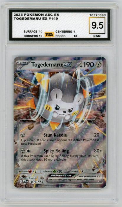Togedemaru EX #149 Ascended Heroes Destined Rivals Graded TGA 9.5 Near Gem Mint