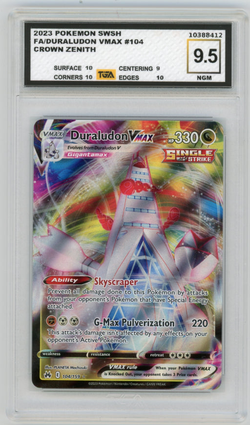 Duraludon VMAX #104 Crown Zenith Graded TGA 9.5 Near Gem Mint