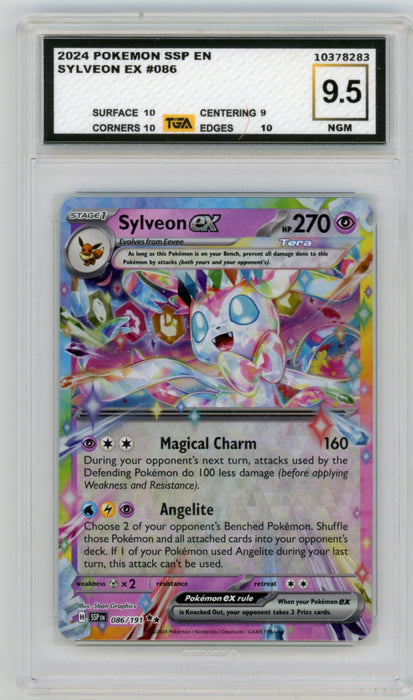 Sylveon EX #104 Surging Sparks Graded TGA 9.5 Near Gem Mint