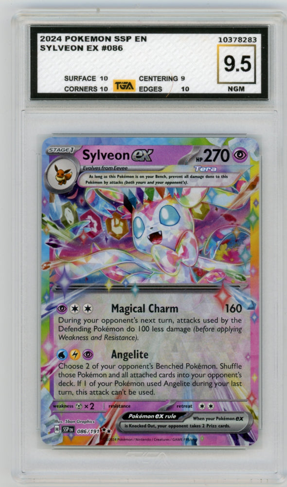Sylveon EX #104 Surging Sparks Graded TGA 9.5 Near Gem Mint