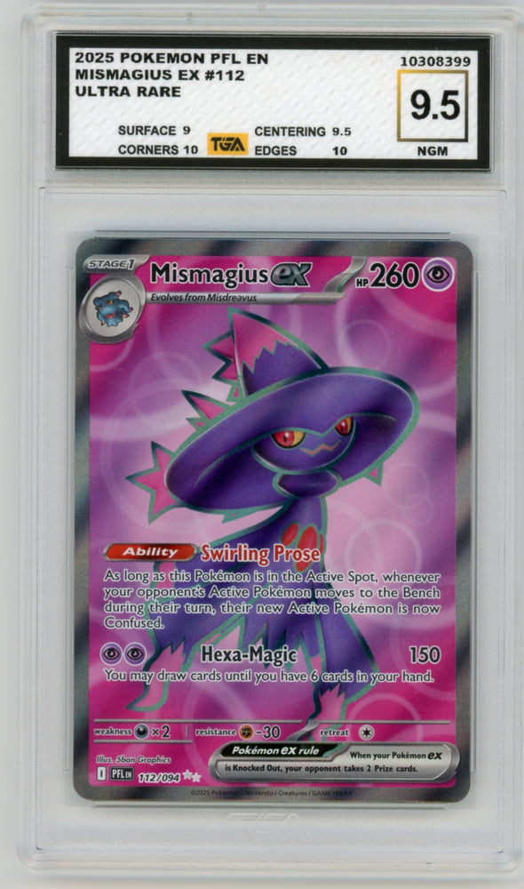 Mismagius EX #112 Phantasmal Flames Graded TGA 9.5 Near Gem Mint