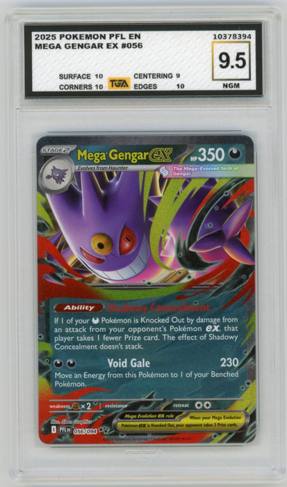 Mega Gengar EX #056 Phantasmal Flames Graded TGA 9.5 Near Gem Mint