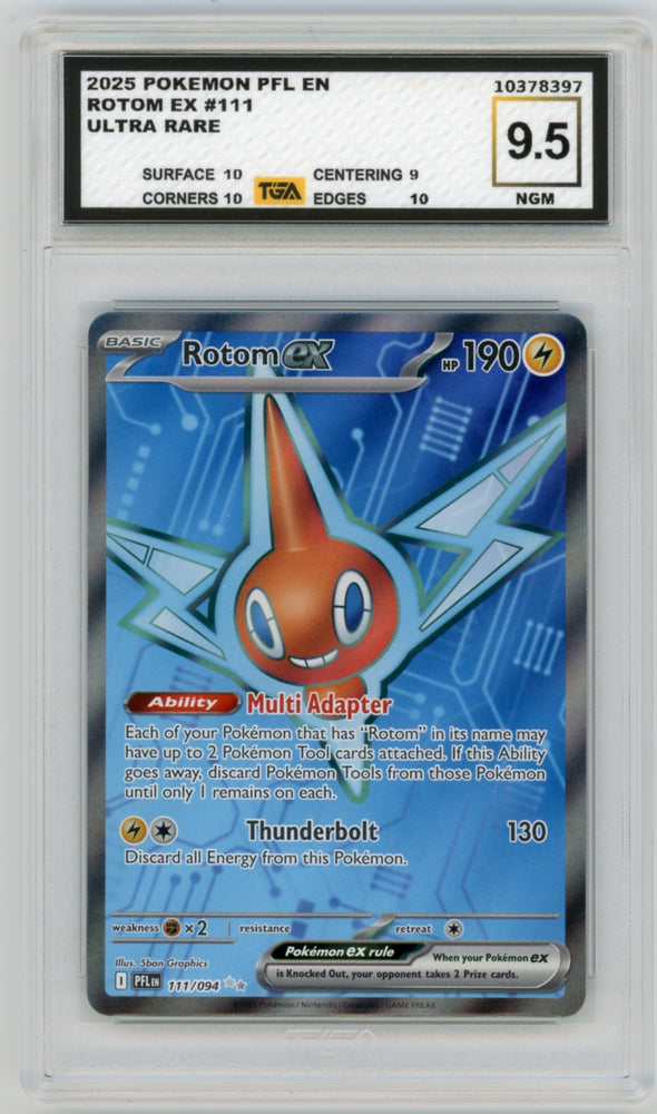 Rotom EX #111 Phantasmal Flames Graded TGA 9.5 Near Gem Mint