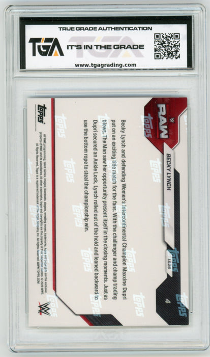 Becky Lynch #4 2026 Topps Now WWE Graded TGA 10 Gem Mint