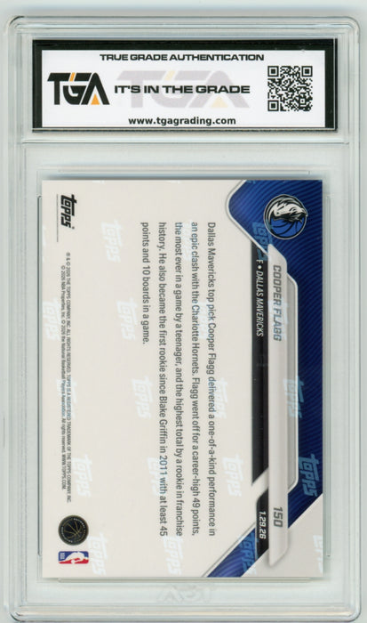 Cooper Flag #150 2025 Topps Now NBA Graded TGA 10 Gem Mint