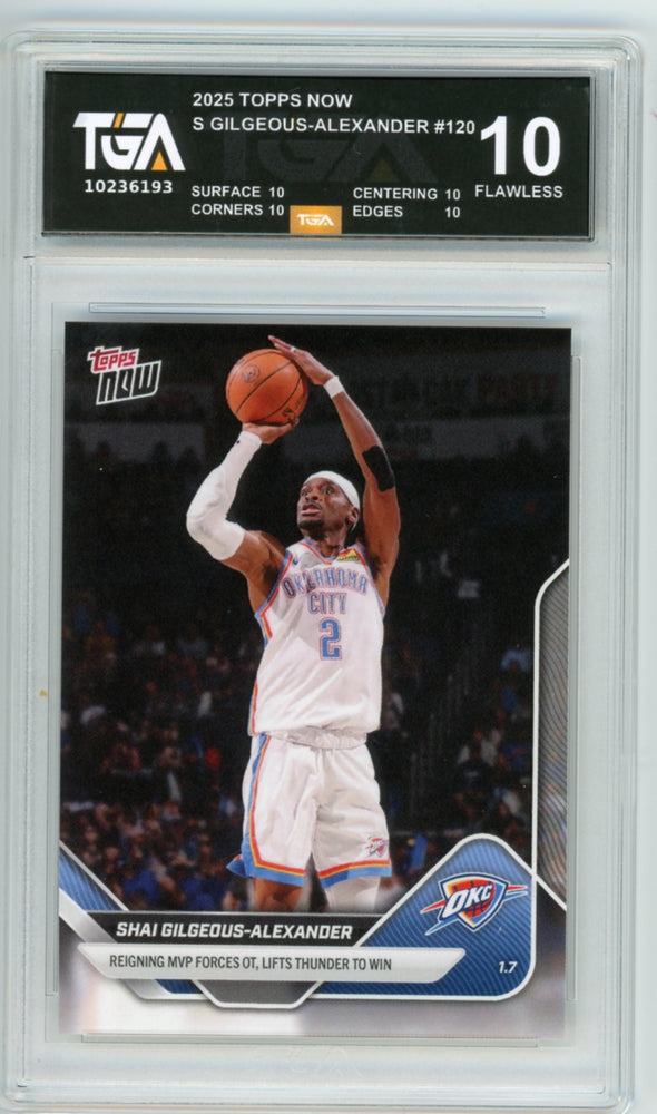 Shai Gilgeous-Alexander #120 2026 Topps Now NBA Graded TGA 10 Flawless Black Label