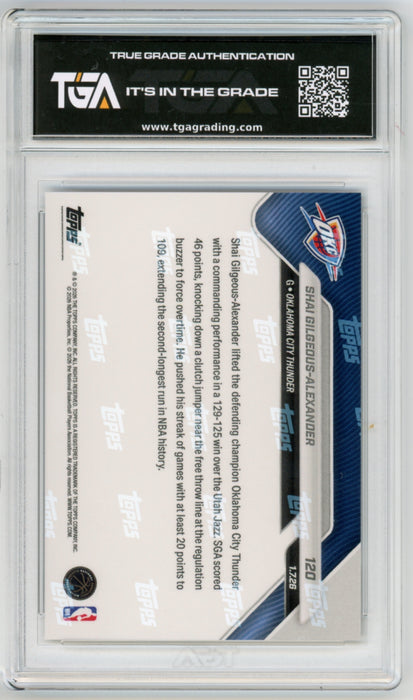 Shai Gilgeous-Alexander #120 2026 Topps Now NBA Graded TGA 10 Flawless Black Label