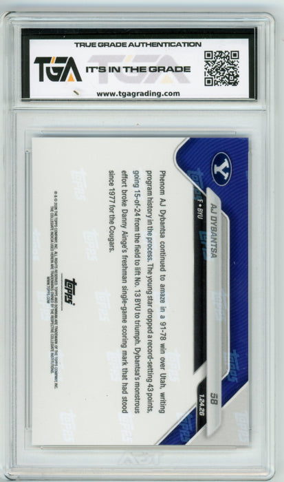 AJ Dybantsa #58 2025 Bowman U Now Graded TGA 10 Gem Mint