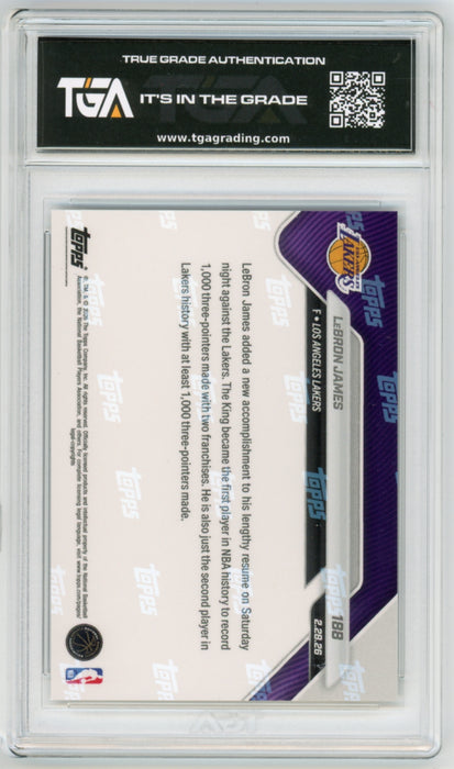 Lebron James #188 2025 Topps Now NBA Graded TGA 10 Flawless Black Label