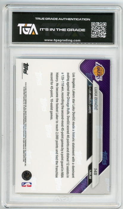Luka Doncic #145 2025 Topps Now NBA Graded TGA 10 Flawless Black Label