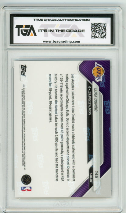 Luka Doncic #145 2025 Topps Now NBA Graded TGA 10 Gem Mint