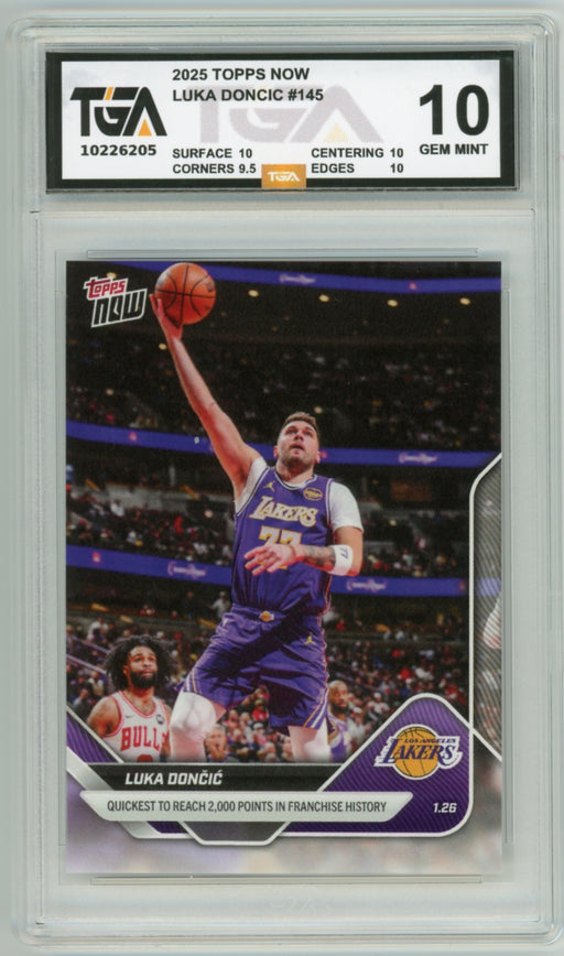 Luka Doncic #145 2025 Topps Now NBA Graded TGA 10 Gem Mint