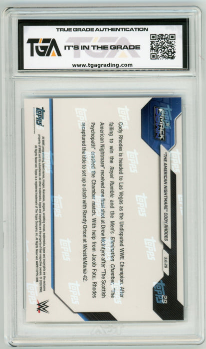 Cody Rhodes #29 2026 Topps Now WWE Graded TGA 10 Gem Mint