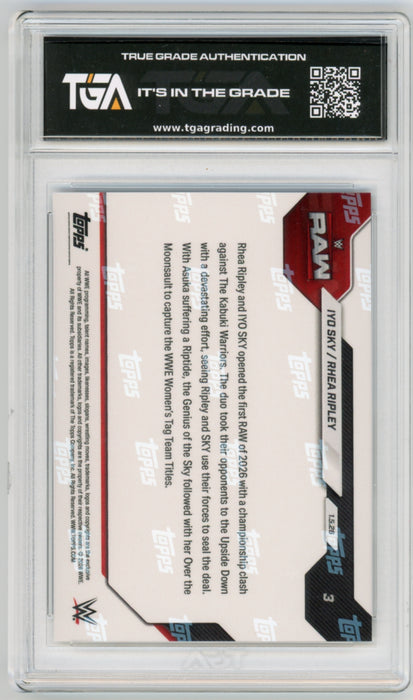 Iyo Sky/Rhea Ripley #3 2026 Topps Now WWE Graded TGA 10 Flawless Black Label