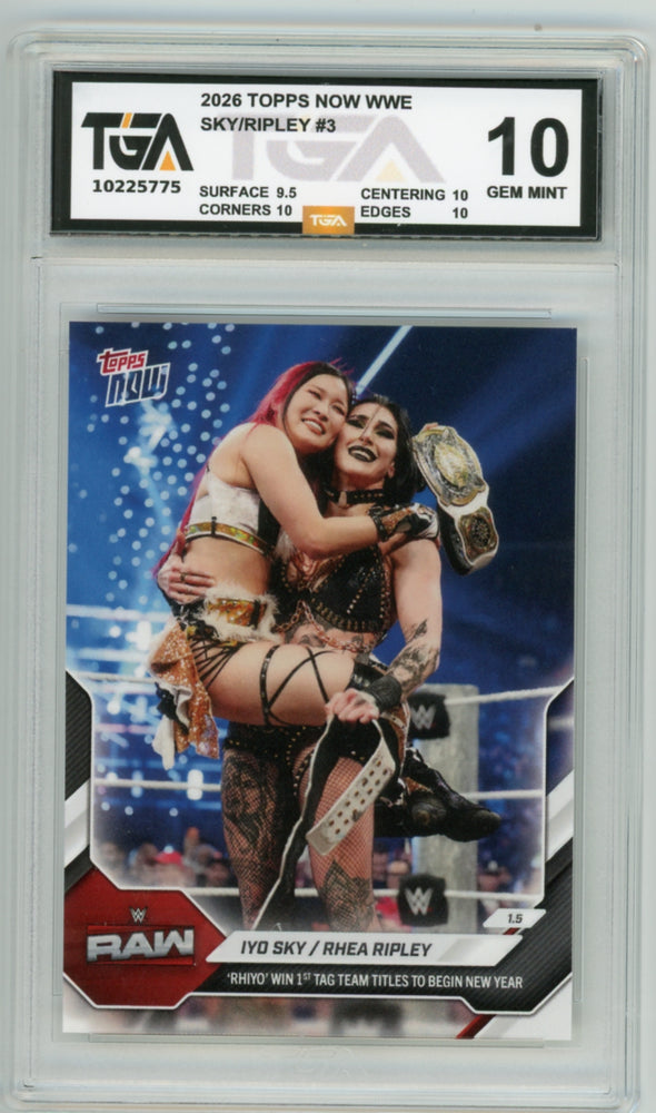 Iyo Sky/Rhea Ripley #3 2026 Topps Now WWE Graded TGA 10 Gem Mint