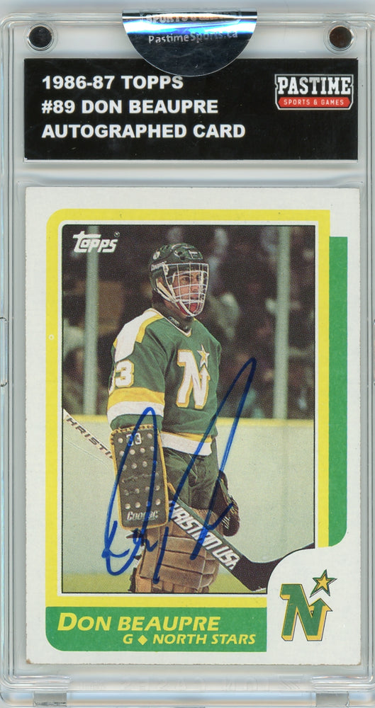 Don Beaupre #89 1986/87 Topps Hockey Autographed Card Encased in Magpro