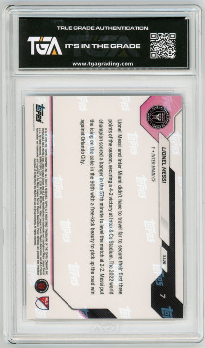 Lionel Messi #7 2026 Topps Now MLS Graded TGA 10 Flawless Black Label