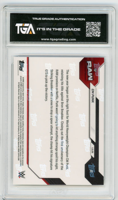CM Punk #6 2026 Topps Now WWE Graded TGA 10 Flawless Black Label