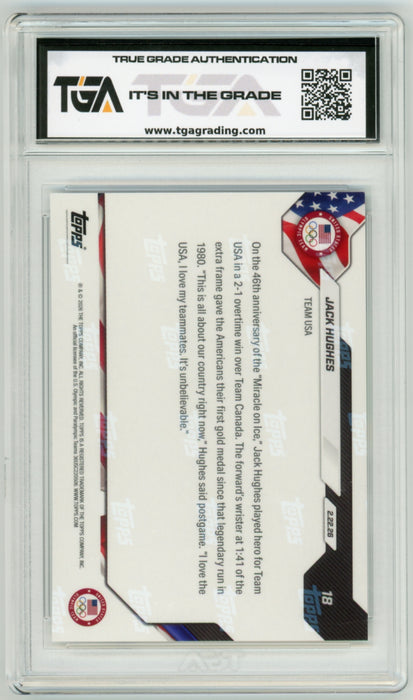 Jack Hughes #18 2026 Now Olympics Graded TGA 10 Gem Mint