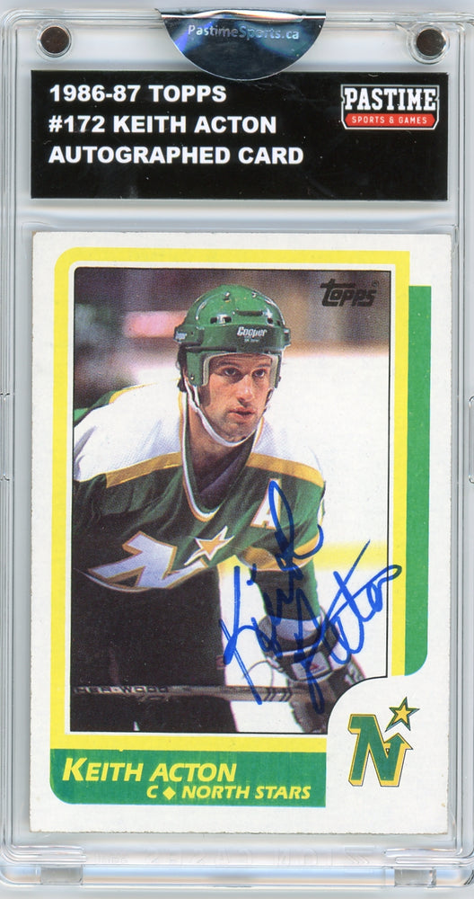 Keith Acton #172 1986/87 Topps Hockey Autographed Card Encased in Magpro