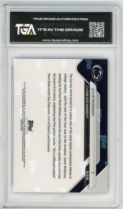 Gavin McKenna 2025 #1 Bowman U Now Rookie Graded TGA 10 Flawless Black Label