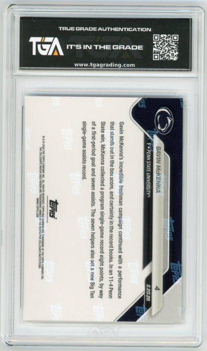 Gavin McKenna 2025 #4 Bowman U Now Rookie Graded TGA 10 Flawless Black Label