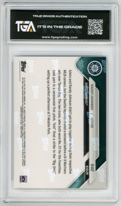 Randy Johnson/Ichiro Suzuki #542 2025 Topps Now MLB Graded TGA 10 Flawless Black Label