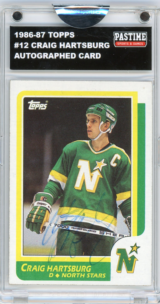 Craig Hartsburg #12 1986/87 Topps Hockey Autographed Card Encased in Magpro