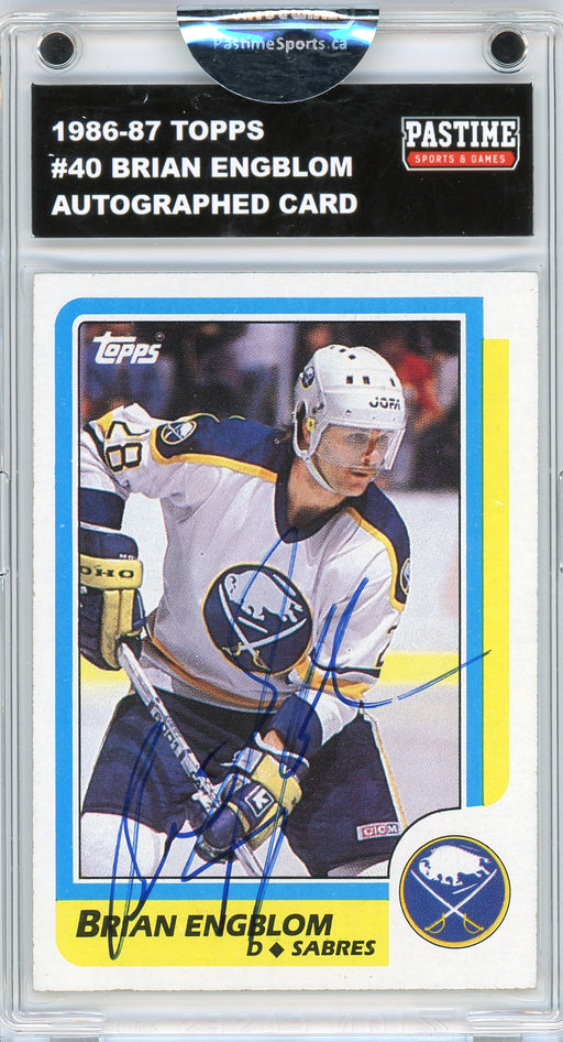 Brian Engblom #40 1986/87 Topps Hockey Autographed Card Encased in Magpro