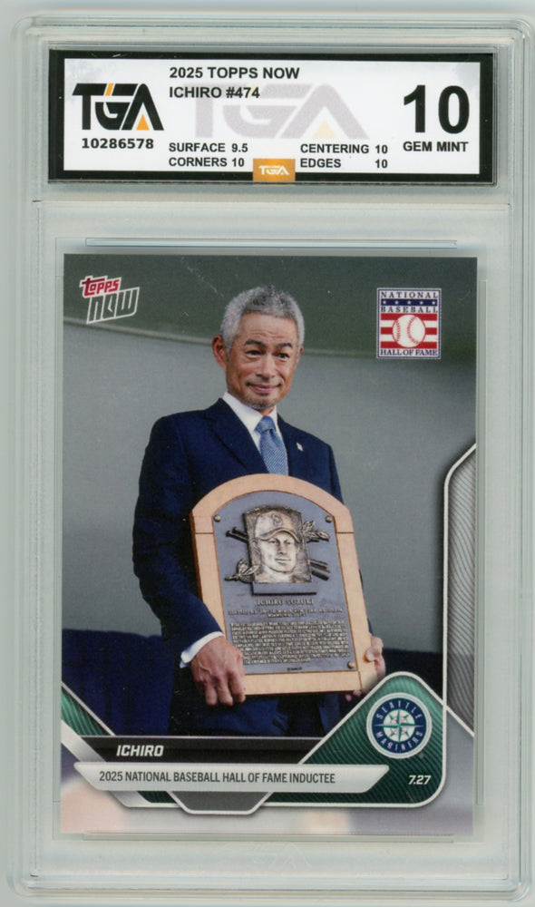 Ichiro Suzuki #474 2025 Topps Now MLB Graded TGA 10 Gem Mint