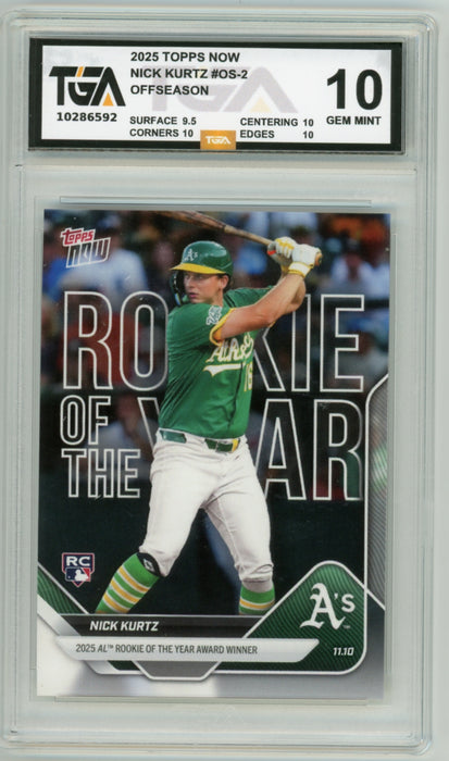 Nick Kurtz #OS-2 2025 Topps Now Offseason MLB Graded TGA 10 Gem Mint