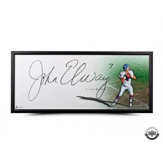 John Elway Autographed Denver Broncos “The Show” 46x20 Display - Pastime Sports & Games