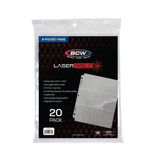 BCW Laser Weld 9-Pocket Side Loading Pages - Pastime Sports & Games