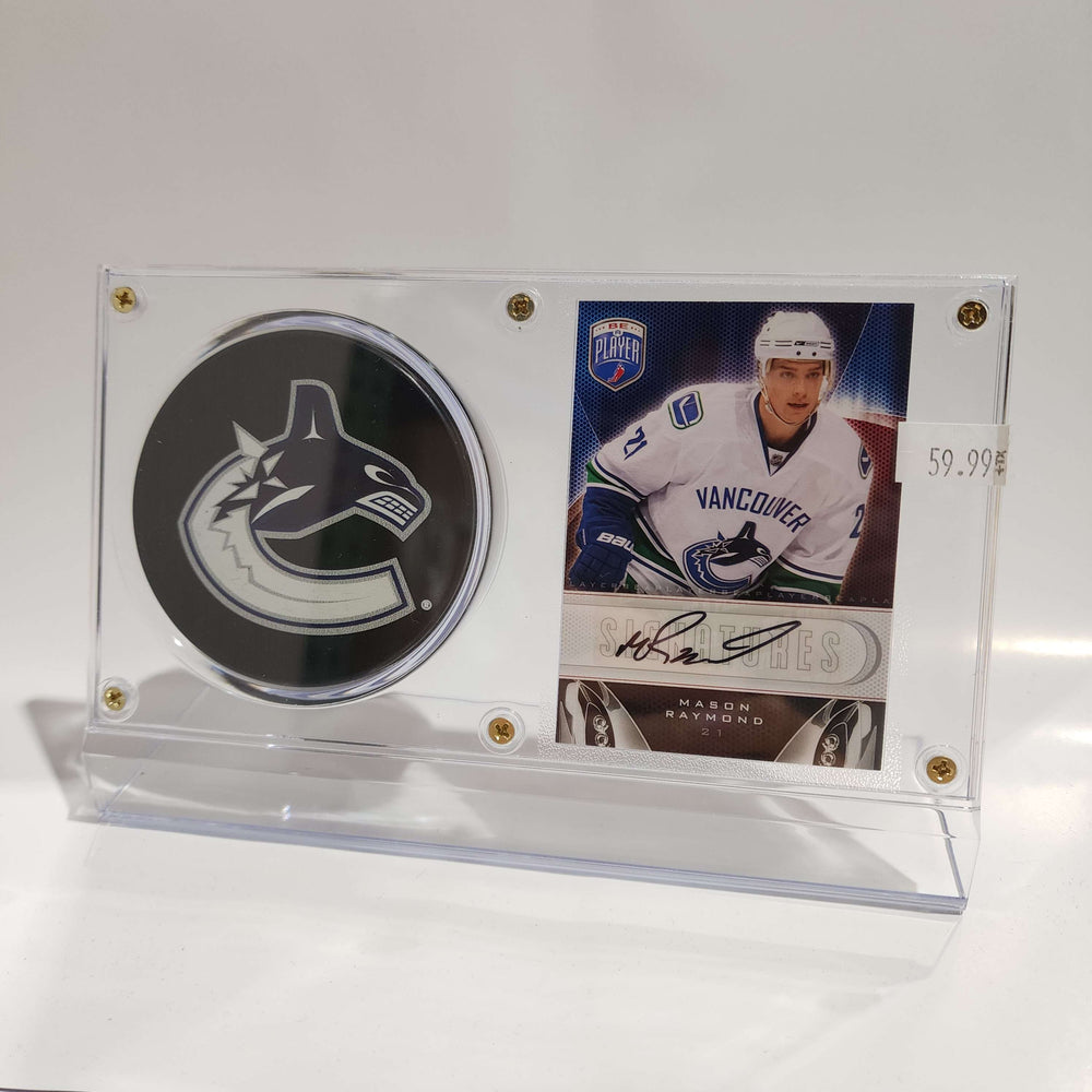 Mason Raymond Autographed Card S-RA & Vancouver Canucks Puck Display