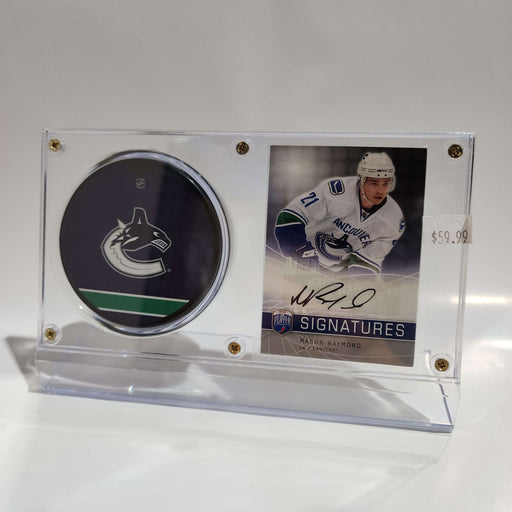Mason Raymond Autographed Card S-MR & Vancouver Canucks Puck Display