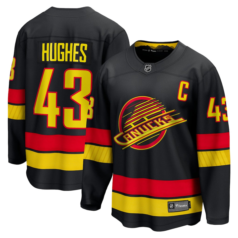 Quinn Hughes Vancouver Canucks Breakaway Black Alternate Hockey Jersey SALE!