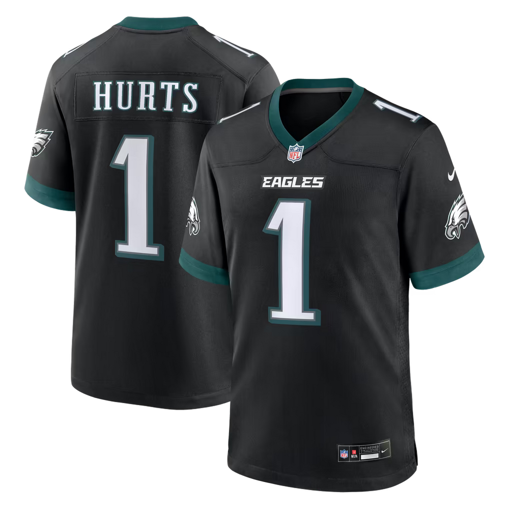 Jalen Hurts Philadelphia Eagles Football Black Alternate Game Jersey - Pastime Sports & Games