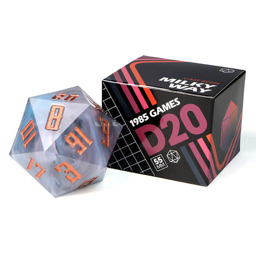 1985 Games Mega D20 55MM Milky Way Sharp Edge Die