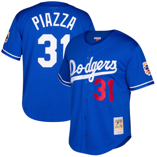 Los Angeles Dodgers Mike Piazza Mitchell & Ness Blue Batting Practice Baseball Jersey - Pastime Sports & Games
