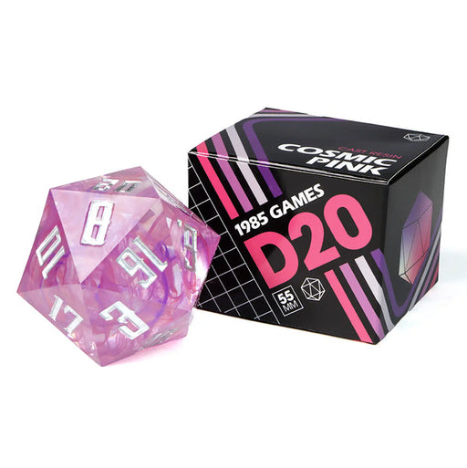 1985 Games Mega D20 55MM Cosmic Pink Sharp Edge Die